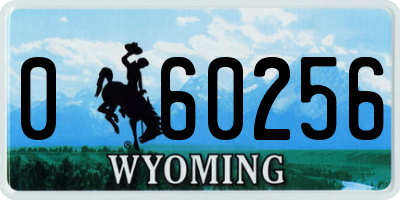 WY license plate 060256