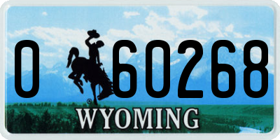WY license plate 060268