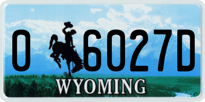 WY license plate 06027D