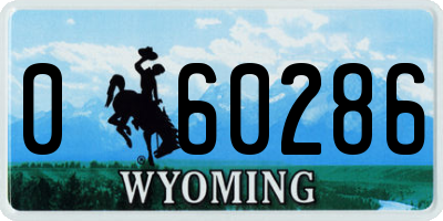 WY license plate 060286