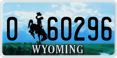 WY license plate 060296