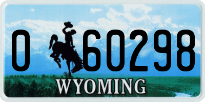 WY license plate 060298