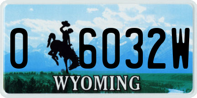 WY license plate 06032W