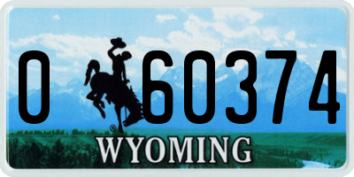 WY license plate 060374