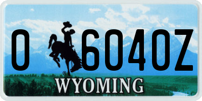 WY license plate 06040Z