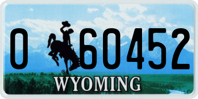 WY license plate 060452