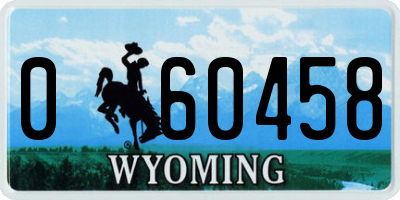 WY license plate 060458