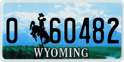 WY license plate 060482