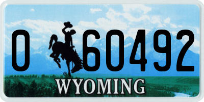 WY license plate 060492