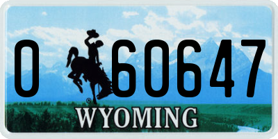 WY license plate 060647