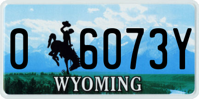 WY license plate 06073Y