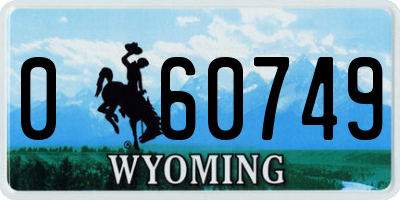 WY license plate 060749