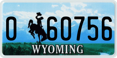 WY license plate 060756
