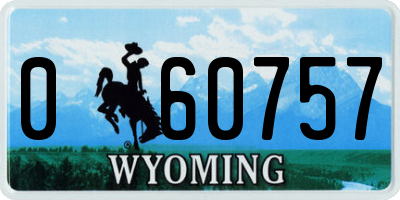 WY license plate 060757