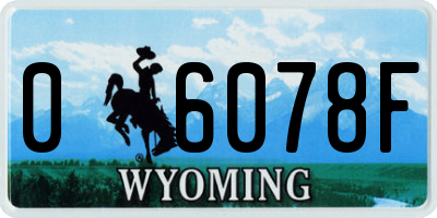 WY license plate 06078F