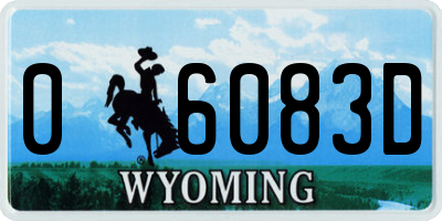 WY license plate 06083D