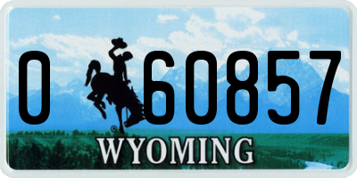 WY license plate 060857