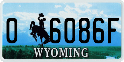 WY license plate 06086F