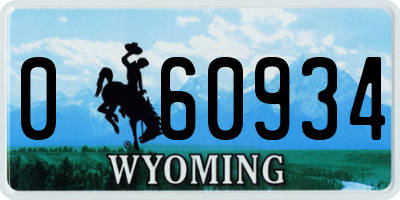 WY license plate 060934