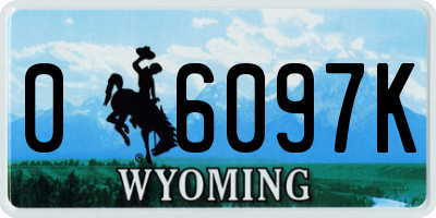 WY license plate 06097K