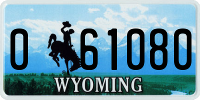 WY license plate 061080