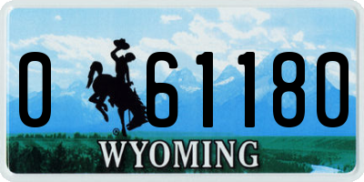 WY license plate 061180