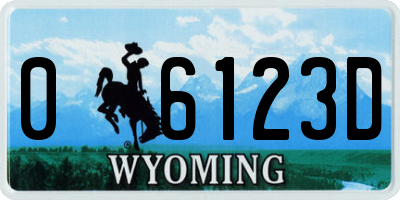 WY license plate 06123D