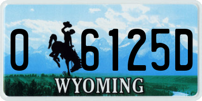 WY license plate 06125D