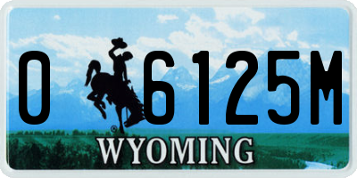 WY license plate 06125M