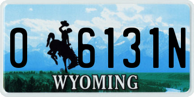 WY license plate 06131N