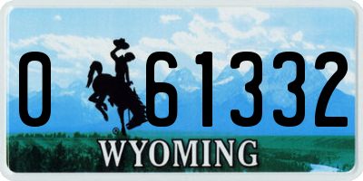 WY license plate 061332
