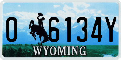 WY license plate 06134Y