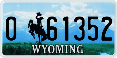 WY license plate 061352