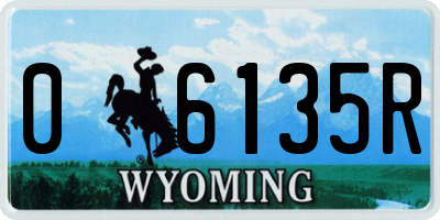 WY license plate 06135R
