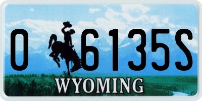 WY license plate 06135S