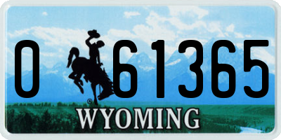 WY license plate 061365