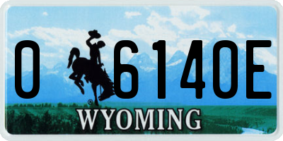 WY license plate 06140E