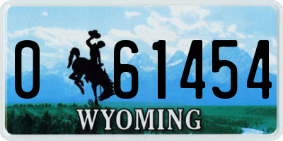 WY license plate 061454