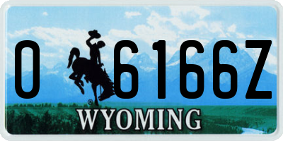 WY license plate 06166Z