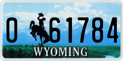 WY license plate 061784