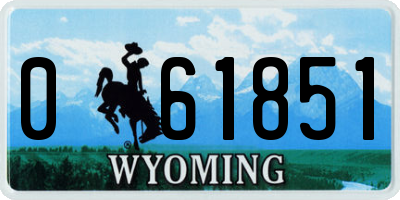 WY license plate 061851