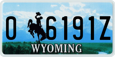WY license plate 06191Z