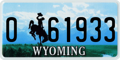 WY license plate 061933