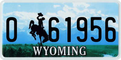 WY license plate 061956