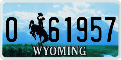 WY license plate 061957