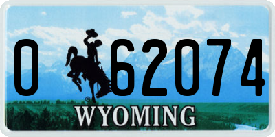 WY license plate 062074