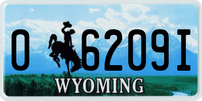 WY license plate 06209I