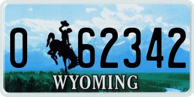 WY license plate 062342