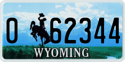 WY license plate 062344