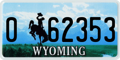 WY license plate 062353